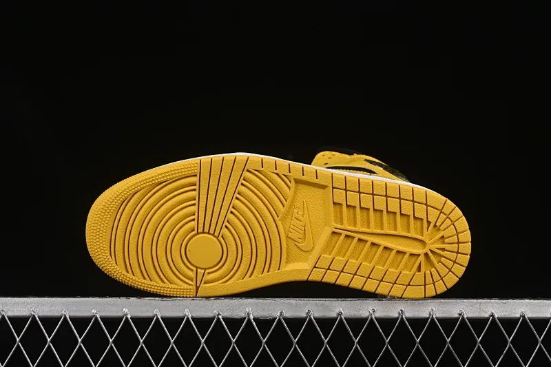 All categories Air Jordan Jordan series basketball shoes Air Jordan 1 Mid Air Jordan 1 Mid AJ1 Joe 1 black and yellow mid-top cultural and casual sneakers HJ6654-071